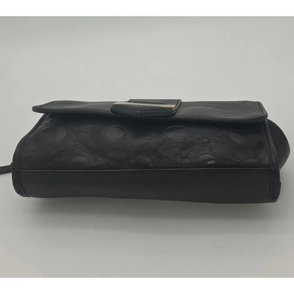 Marc by Marc Jacobs Black Polka Dot Embossed Leather Wristlet Clutch